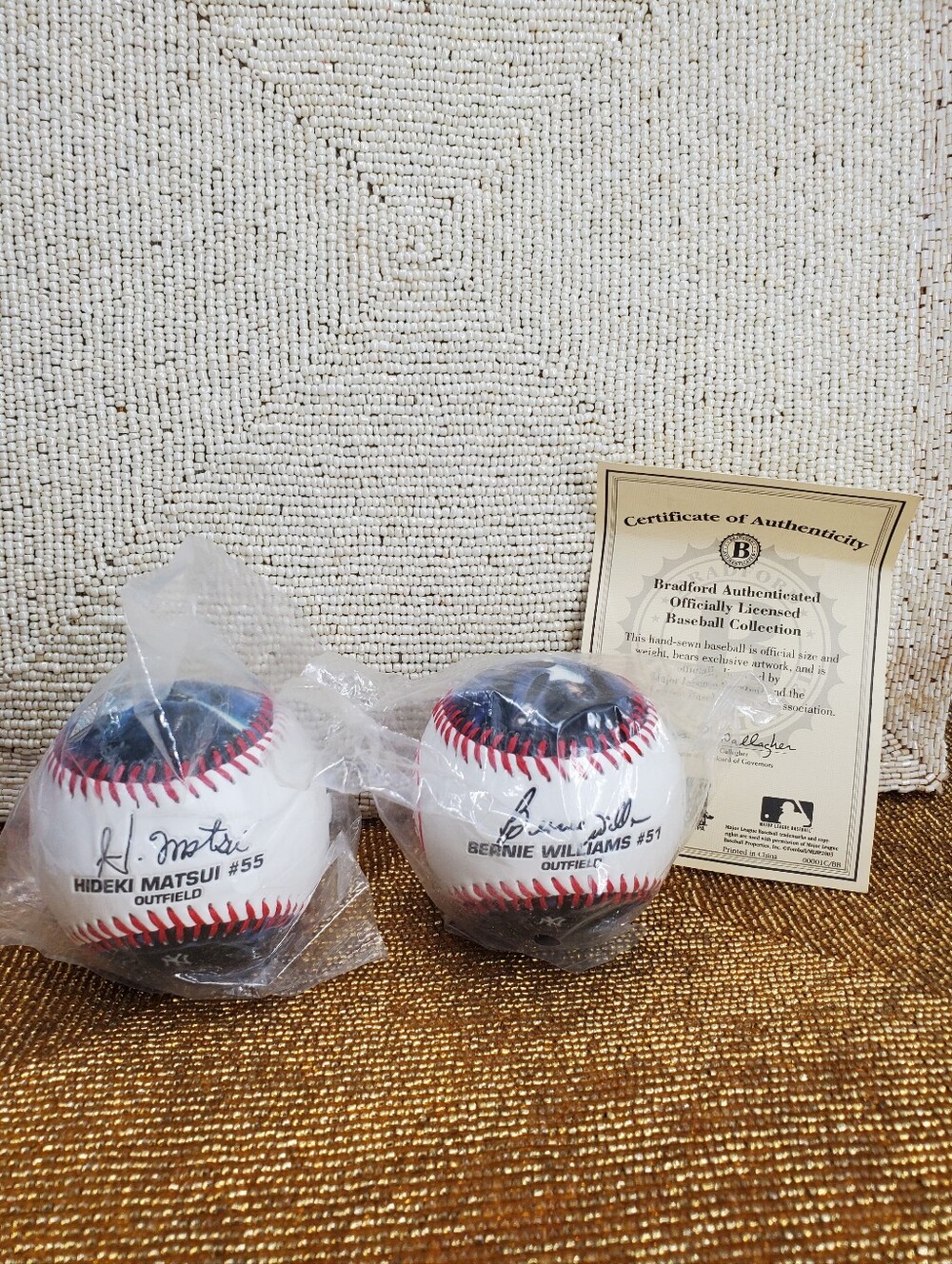 New York Yankees Hideki Matsui #55 & Bernie Williams Baseball Fotoball Sealed